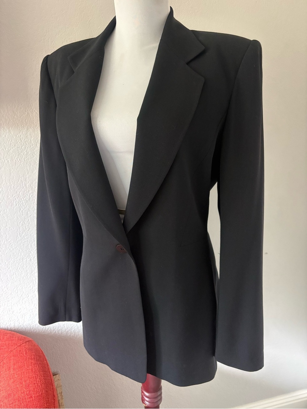 Georgiou studio vintage  one button wool viscose blend blazer size 8